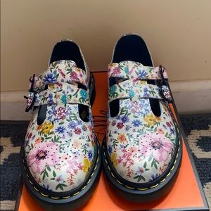 Mary Jane Floral Dr Martens  Leather Shoes